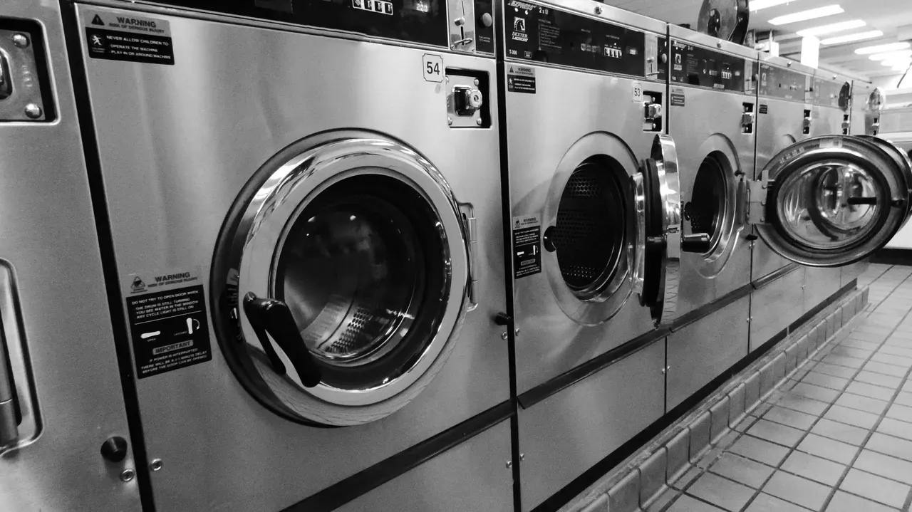 Modern laundromat interior
